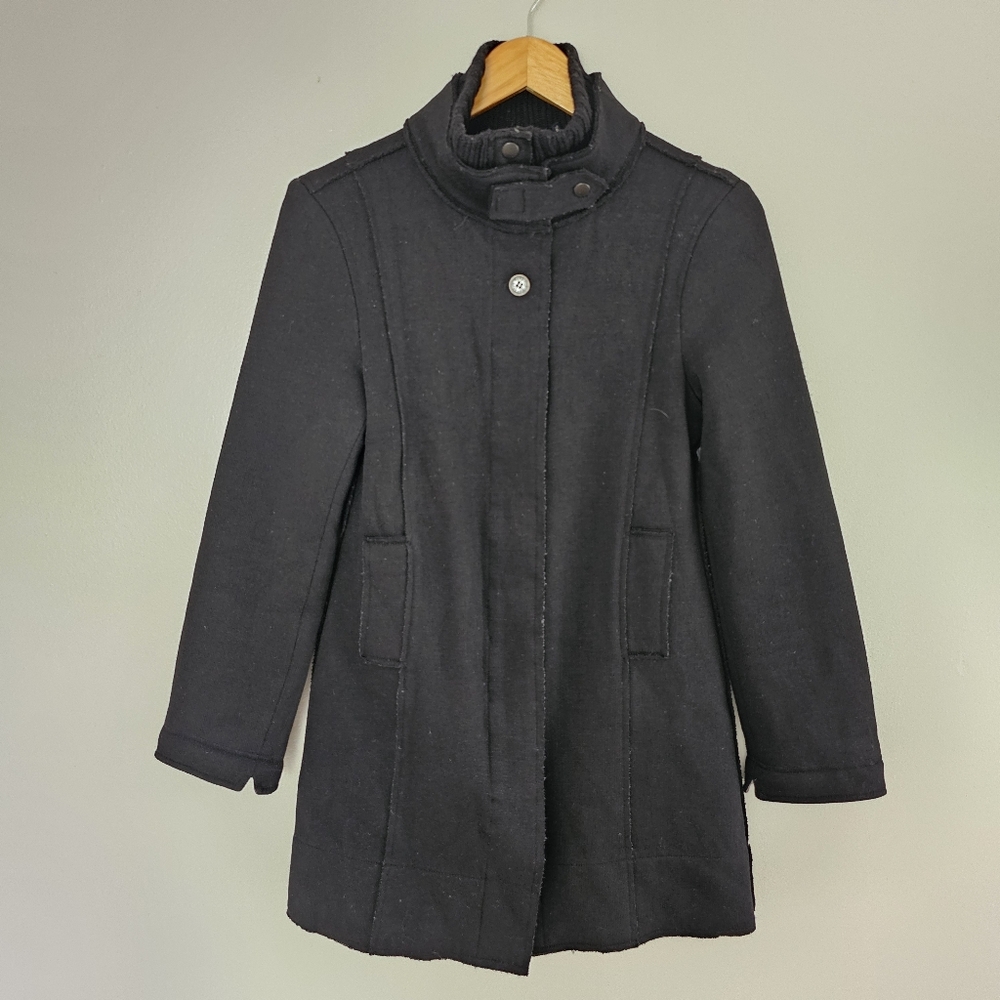 Barbour Millfire Knit jacket wool blend black thigh length size 8 medium